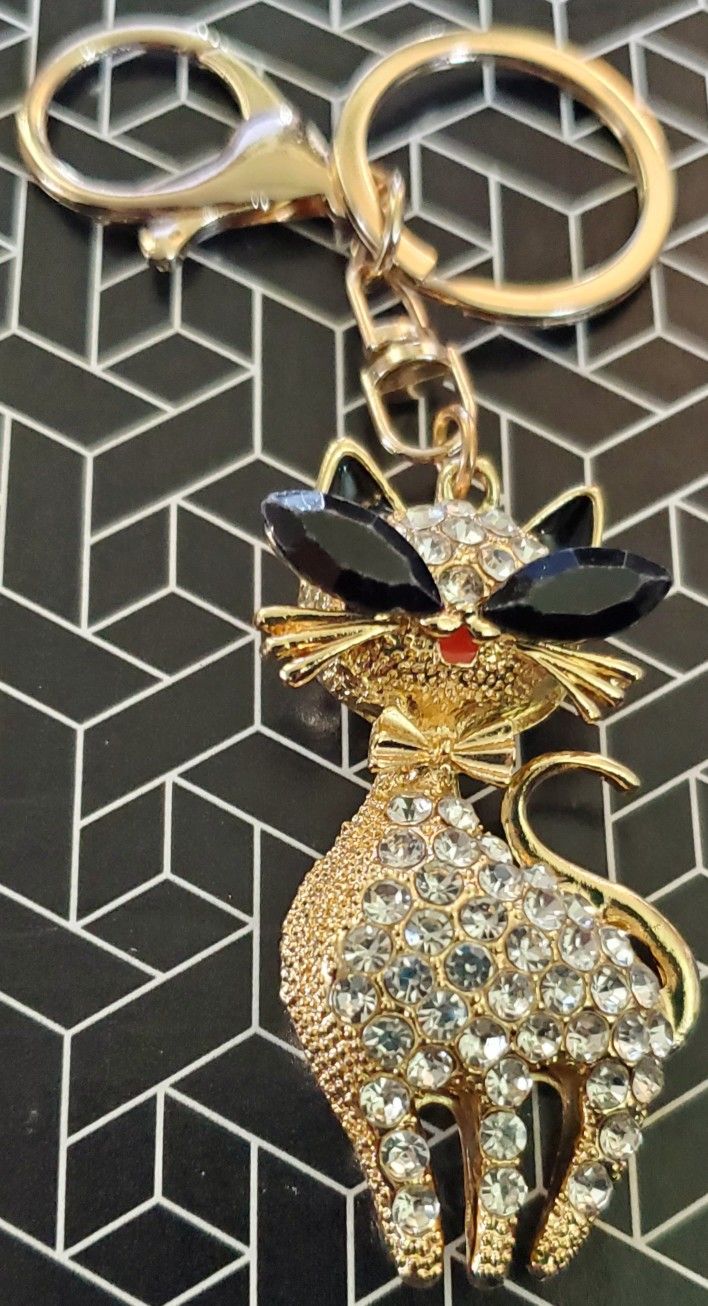 Fancy Cat Bag Charm/ Keychain.