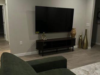 Mid-Century Modern TV Stand with Fluted/Tambour Doors