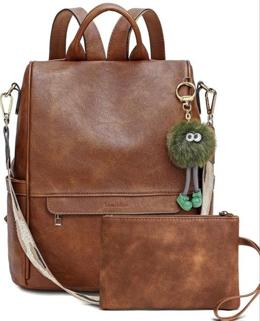 Convertible Leather Backpack/Purse & Wristlet Set