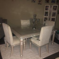 Elegant  Rhinestone Dining Table Set