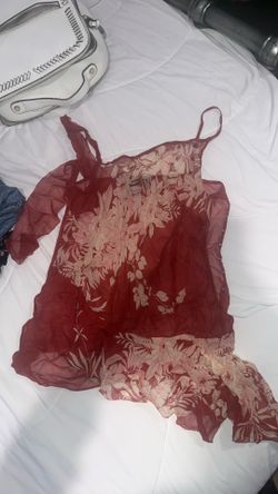 Red sheer top