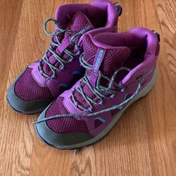 MERRELL Kids Oakcreek Mid Lace Waterproof Hiking Sports Purple Boots 