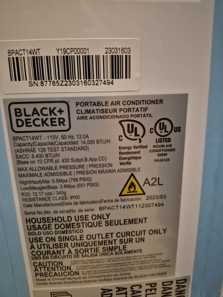 8000 BTU Black And Decker AC Unit