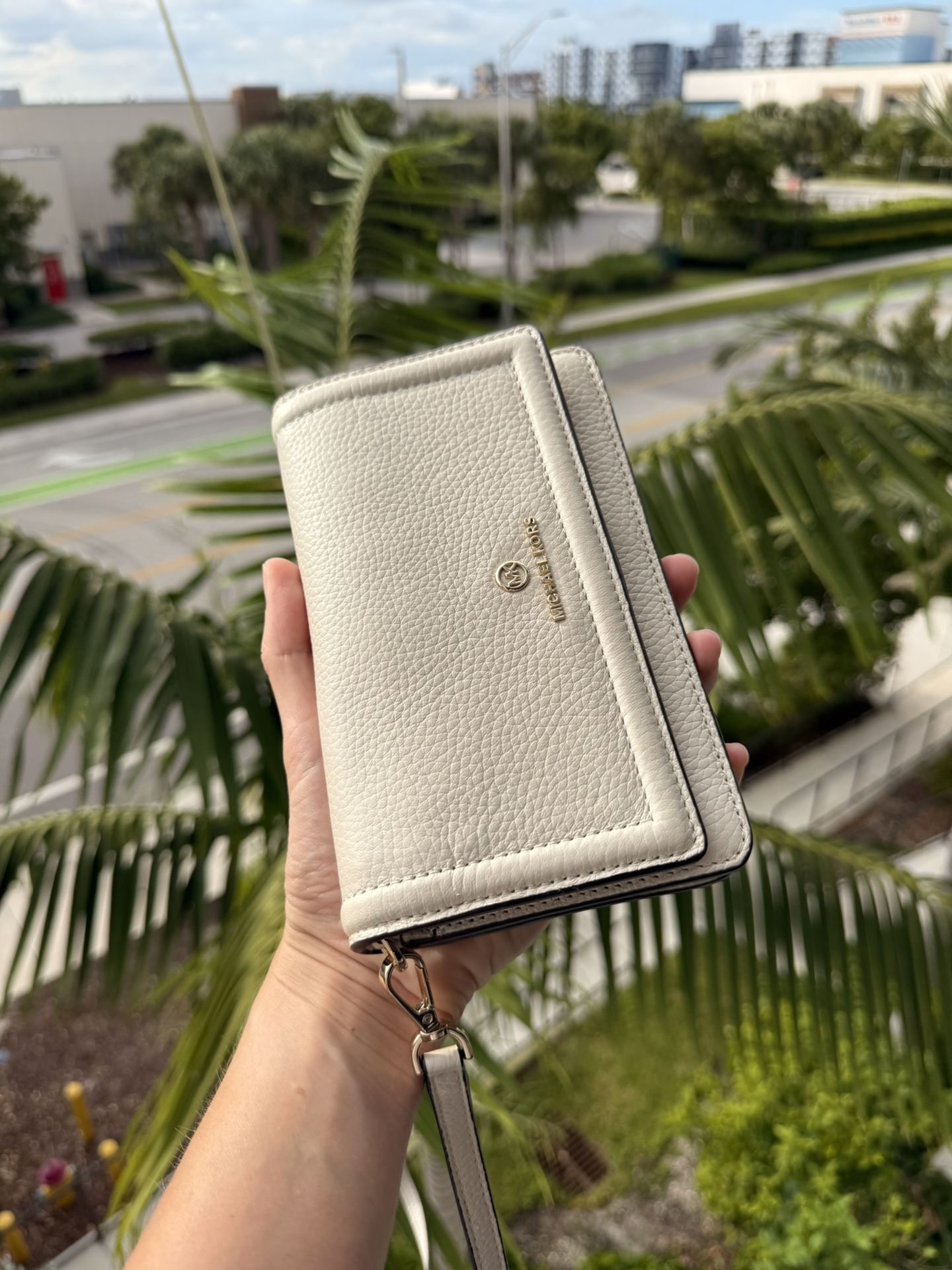 Michael Kors MK Pebbled Leather Large Wallet, Small Crossbody