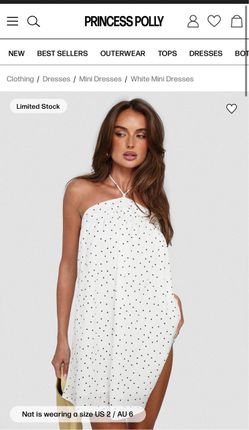 Princess Polly White Polka Dot Mini Dress