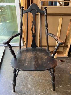 Vintage Black Wood Chair