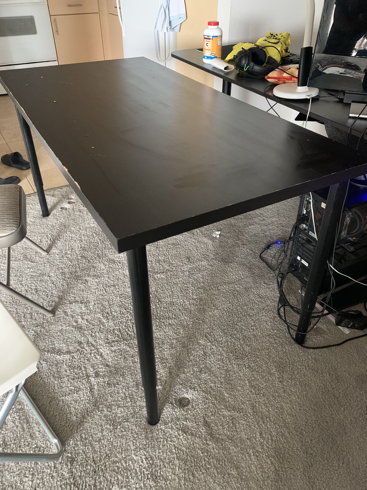 IKEA LAGKAPTEN / OLOV Adjustable Desk, black-brown/black, 47 1/4x23 5/8 "
