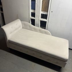 Suede Storage Chaise Lounge