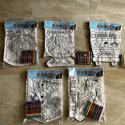 5 New Color Me Flags With Markers