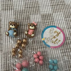 Baby Shower Gender Reveal Cake Decoration. NEW