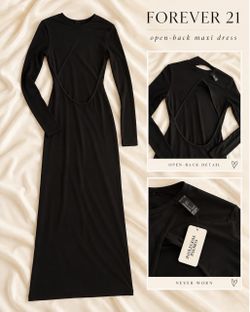 🖤 Forever 21 Black Open-Back Maxi Dress
