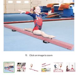 7 Feet Folding Portable Floor Balance Beam with Handles for Gymnasts-Pink