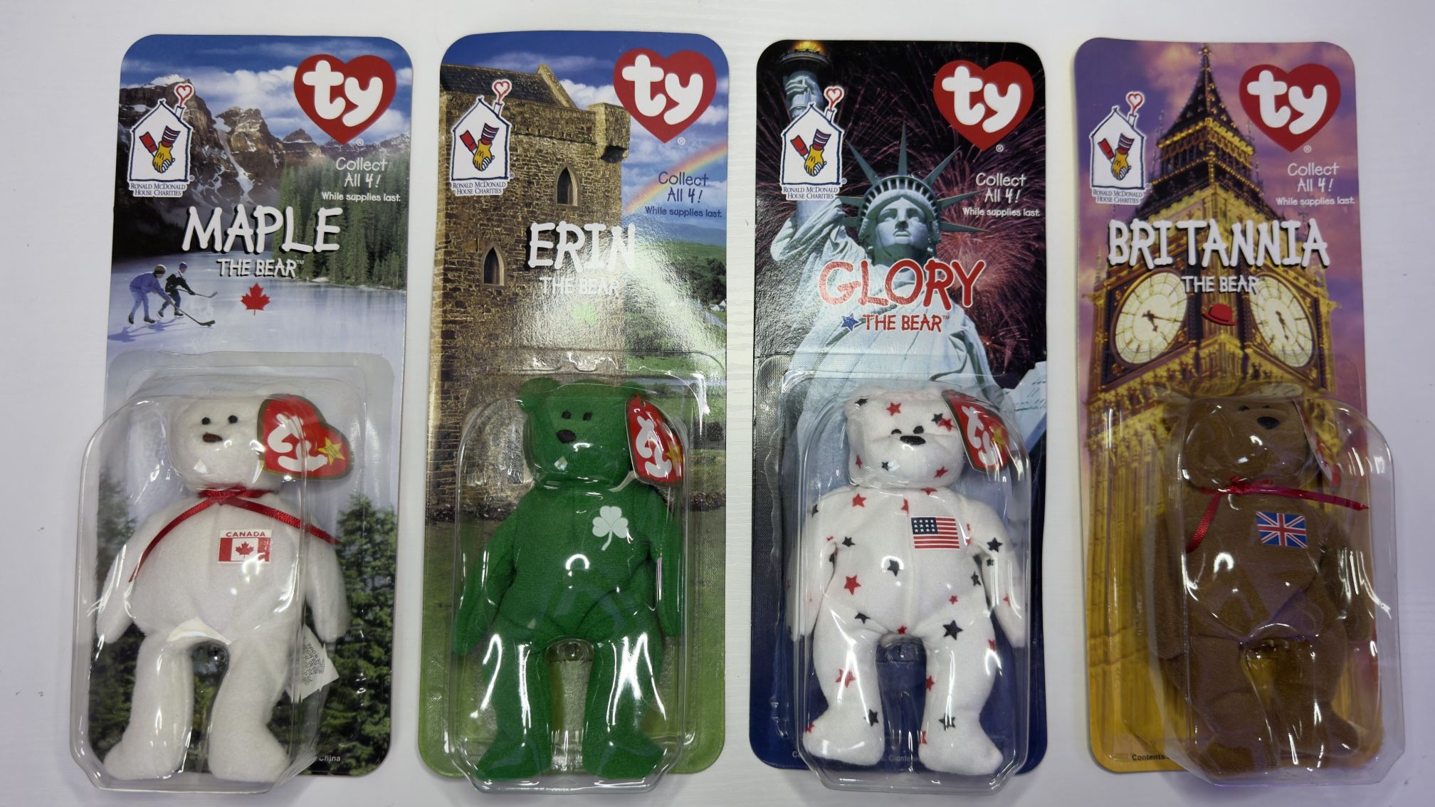 McDonalds TY Beanie Babies 1999 Collection Set COLLECT ALL 4! DATE ERRORS 1993