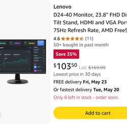 Monitor Lenovo 23.8” 