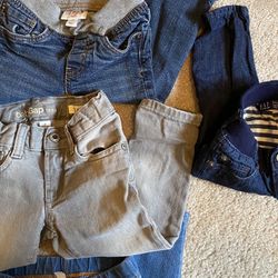 Mixed 2T Jean Pants + Baby Gap Jean + Gymboree 6-12M
