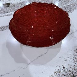 Decor - Red And Silver Bowl