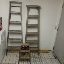 Three Vintage Ladders