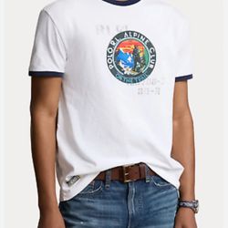 POLO RALPH LAUREN Men’s Jersey Graphic RL Alpine Club T-Shirt Size XL (White) 