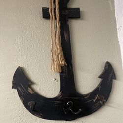 Anchor Wall Decoration With 4 Hooks