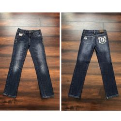 Little Girls Clothes Vintage Limited Too Denim Jeans With Peace Sign Graphic On The Back Pockets Size 10 Fits 10/12