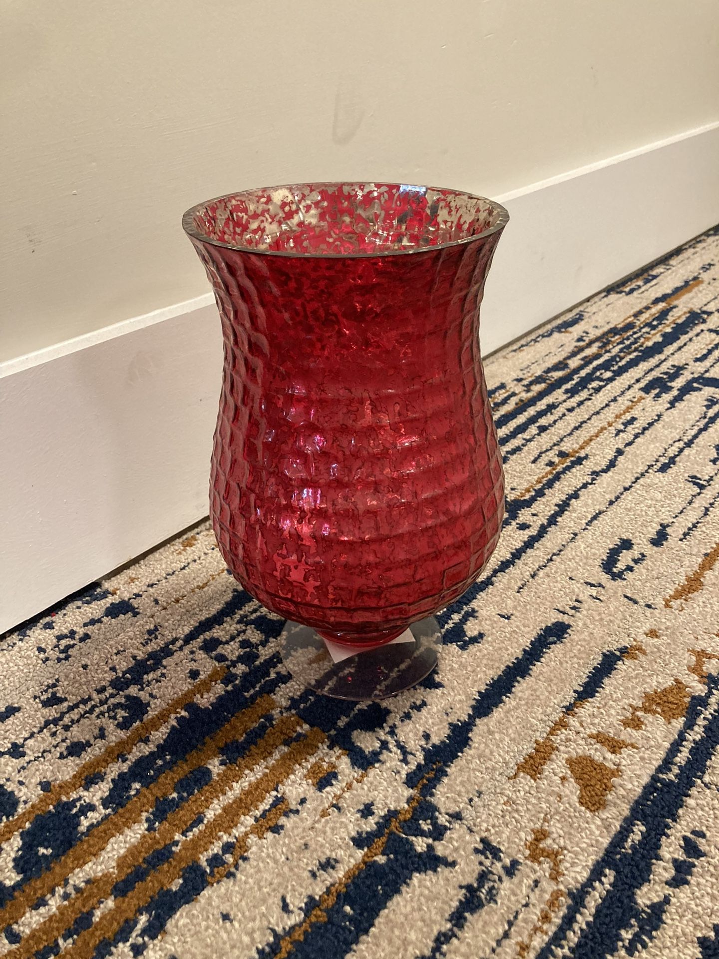 Red glass decorative Vase 12 inches tall and 7 across