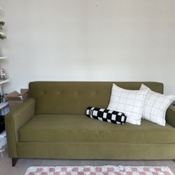 Green Felt Queen Sofa Bed 