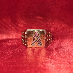 10k Gold A Initial Ring