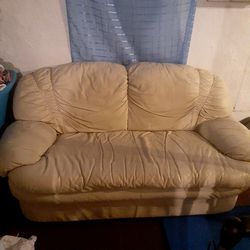 Two Leather Couches Fair Condition 