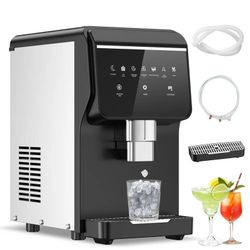 Tittla Ice Maker Countertop 80lbs/24H Soft Chewable Pellet Ice Maker Machine Dispenser with Water Reservoir, Self-Cleaning, Pebble Ice Machine for Hom