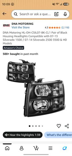 Chevy Silverado 1500 headlights