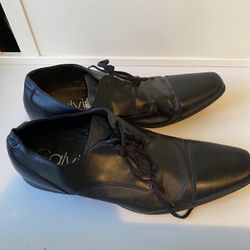 Calvin Klein Men’s Beam Diamond Leather Oxford Black Size 13