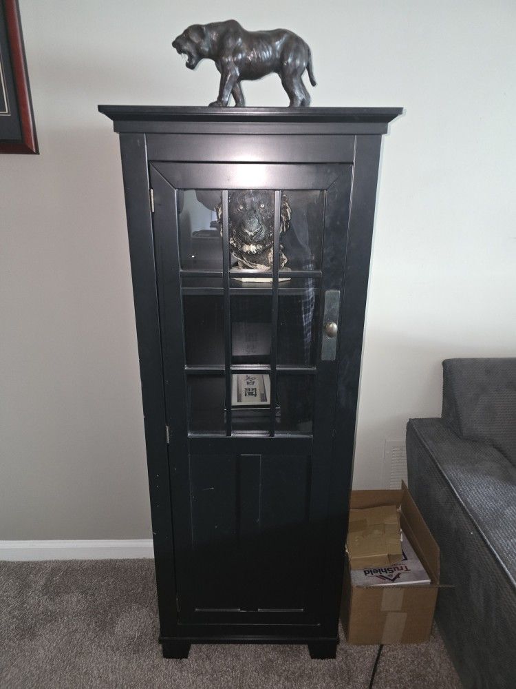 Black Cabinet With Glass Door
