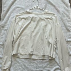 white lulu long sleeve top size 6