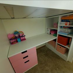 Ikea Loft/ Bunk Bed Frame/ Desk and Storage 