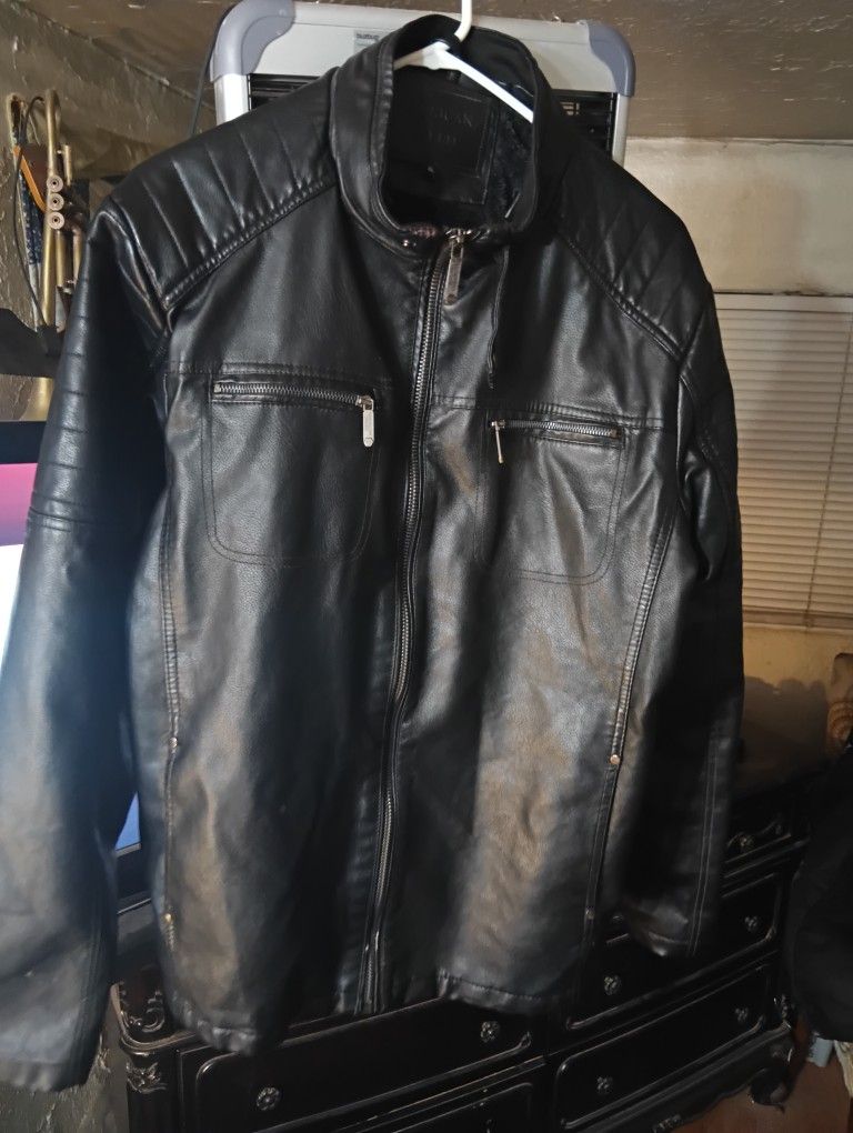 Men's Faux Leather Jacket.