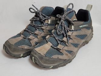 Merrell Alverstone Mesh Waterpoof Hiking Shoes Gray and Blue Women’s Size 7.5