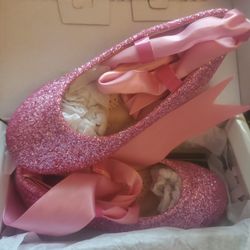 Pink Glitter Flats for Girls