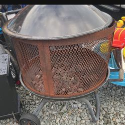 Great Fire Pit With Wheels Perfect For Outdoors 