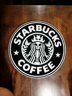 11.5" Wooden Halloween Starbucks Sign