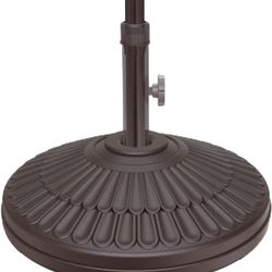 BLUU 80 Lbs Weighted Patio Umbrella Base Heavy Duty HDPE Recyclable Plastic Round Base Free Standing Water & Sand Filled Weight Base for Maple Market 