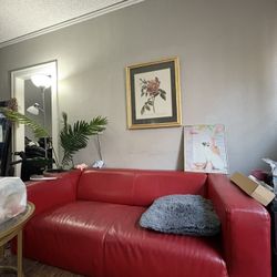 Red Leather Couch $100