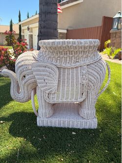 Vintage wicker elephant