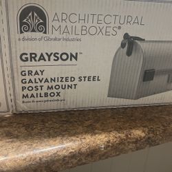 New Grey Galvanized Mailbox 