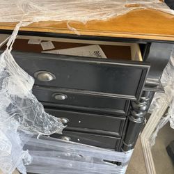 Large Black Wood Dresser.
