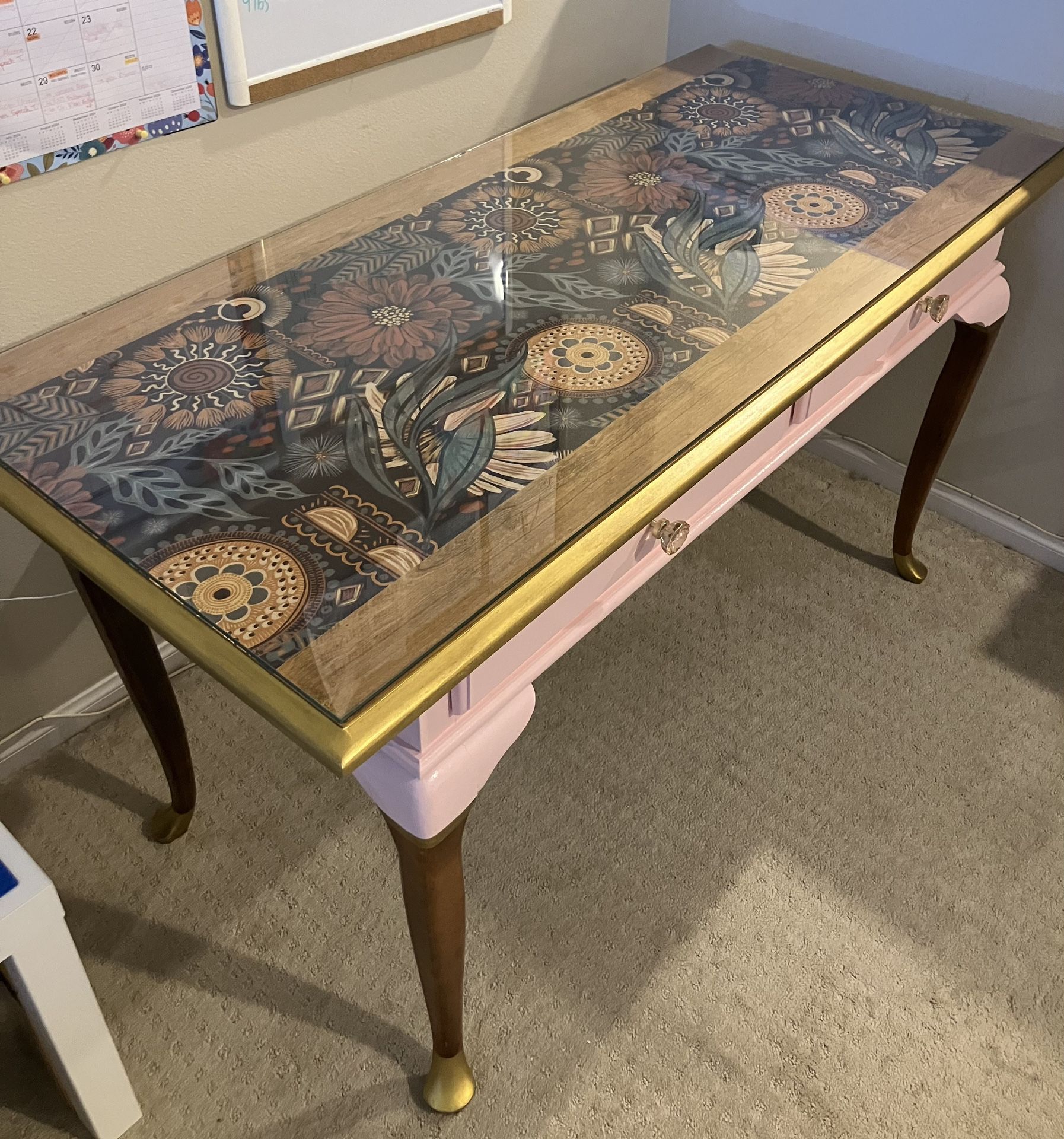 Unique Boho Desk With Drawers