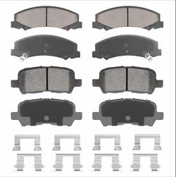Front Ceramic & Rear Semi-Metallic Brake Pads Set For Chevy Impala 2011-2013, Impala Limited 2014-2016, 8PCS