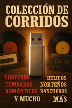 🔫🎶 Colección de Corridos en USB de 16GB 🎶🔫
Corridos clásicos, bélicos, tumbados y norteños… ¡todo en un solo USB!
🔥 Para el carro, la peda