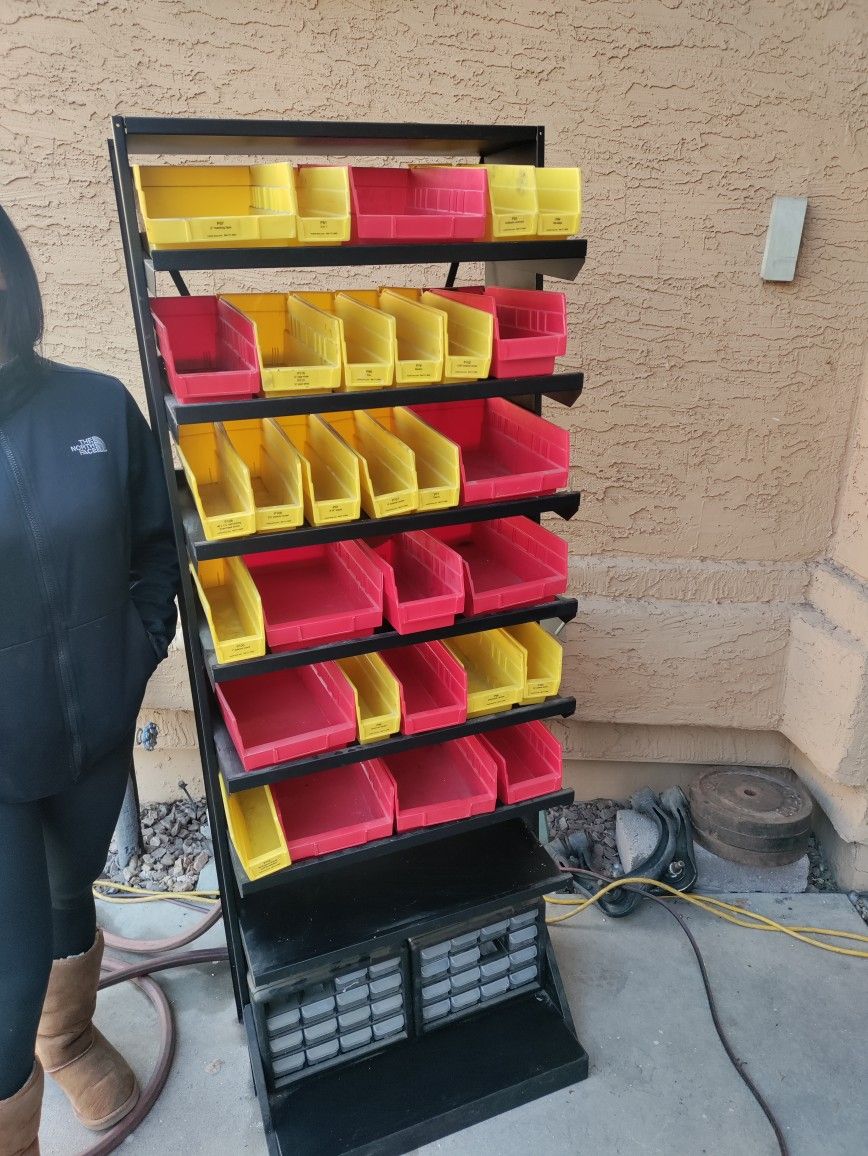 Shelve With Cubbys Tools, Screws Ext...