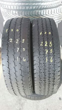 Two used 225 75 16 Firestone tires