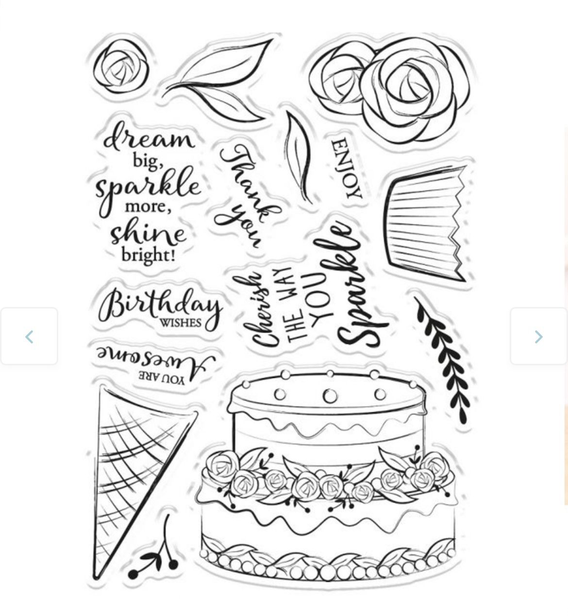 24pc Signature Birthday Wishes Rose Gold Dies & Clear Stamps